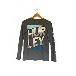 Hurley Boys Gray Long Sleeve Logo T-Shirt Size M
